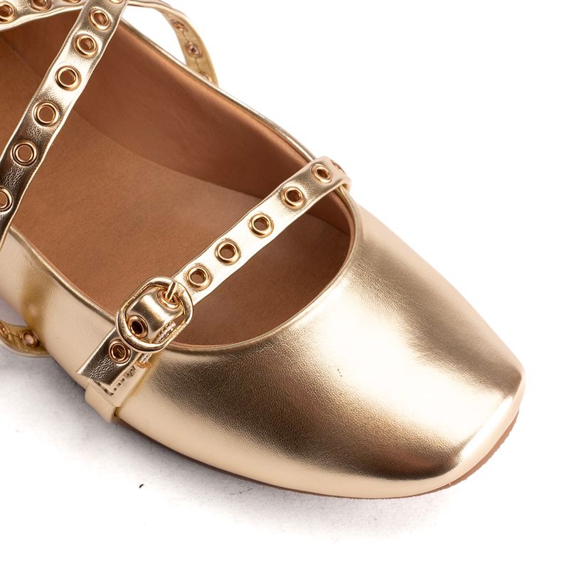 Sapatilha-Feminina-Pulseira-com-Detalhe-Ilhos-Sofia-Dourado