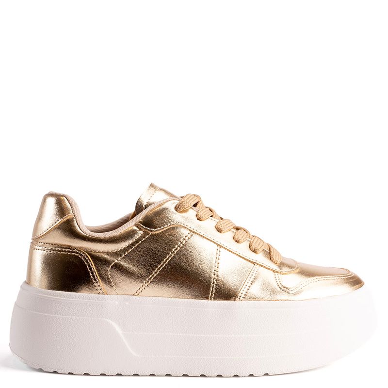 Tenis store flatform dourado