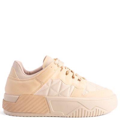 Tenis Feminino Detalhe Costura Relevo Urban Off White