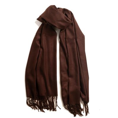 Echarpe Feminina Tecido Sintetico Liso Cafe