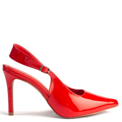 Scarpin Feminino Bico Fino Traseiro Aberto Kyra Vermelho